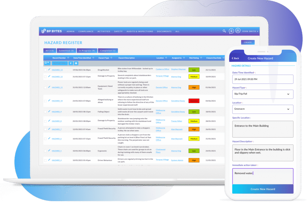 BP Bytes Safety Management Software for incident, hazard and safety reporting management